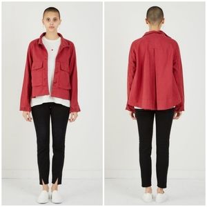 The Great. The Swingy Army Jacket in Rose Red